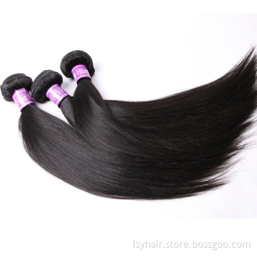 Cheap Wholesale  Non Remy Pre Dyed Natural Black Brazilian Straight Human Hair Bundles Economical Quality